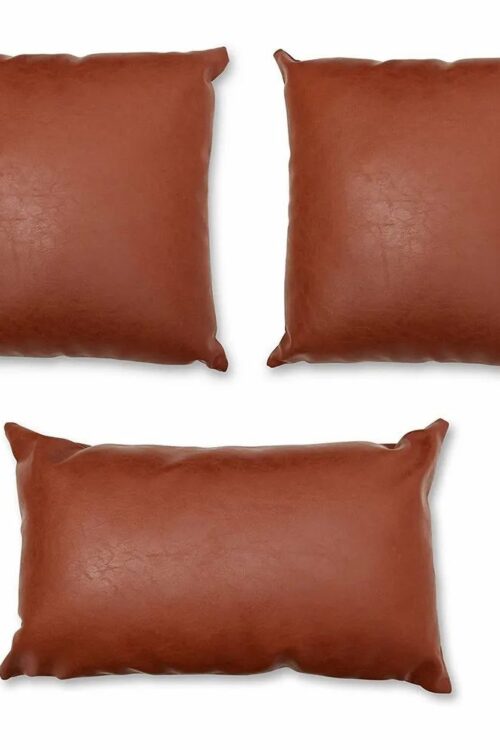 100% Genuine Brown Lambskin Leather Cushion for Sofa Bed Decorative Brown